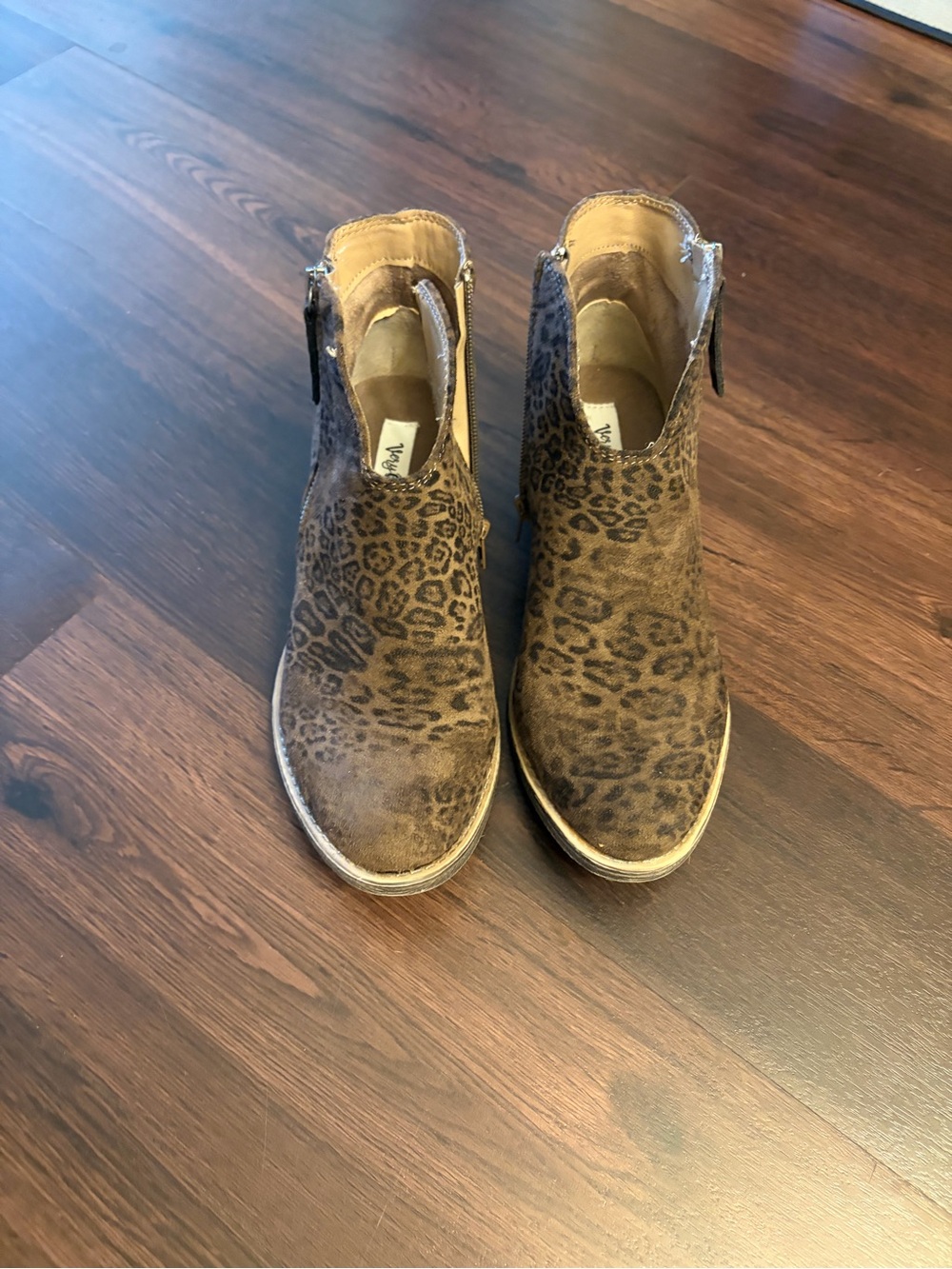 Very G Leopard Print Suede Ankle Booties - Brown